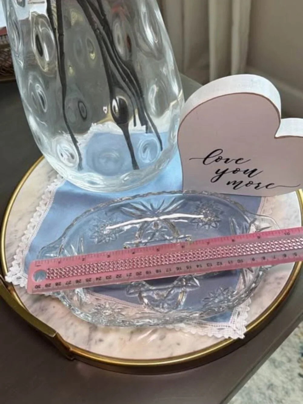 Vintage Clear Pressed Glass Divided Relish Dish